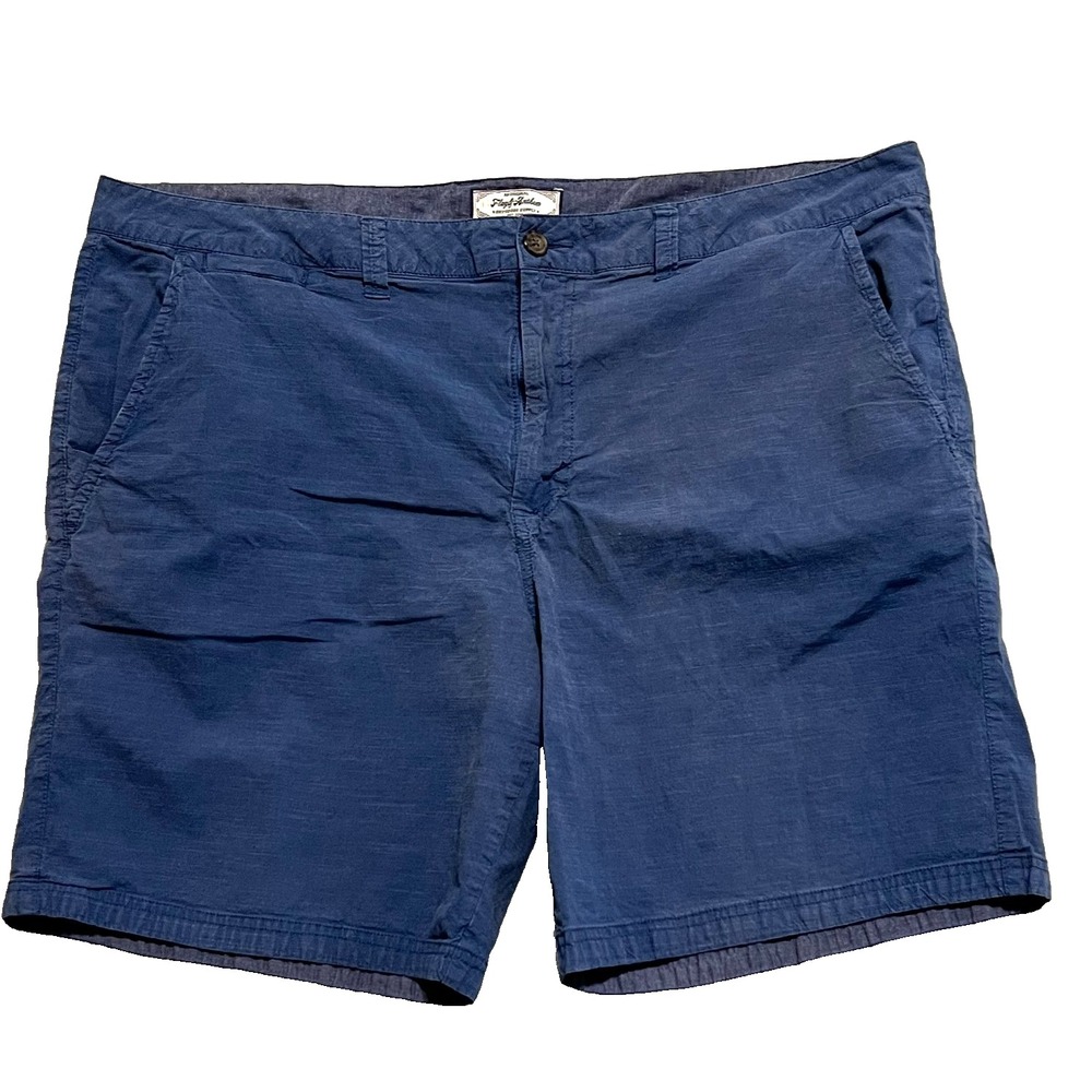 Flag Anthem Chino Shorts Mens 42 Blue Slub Texture Flat Front Casual Summer